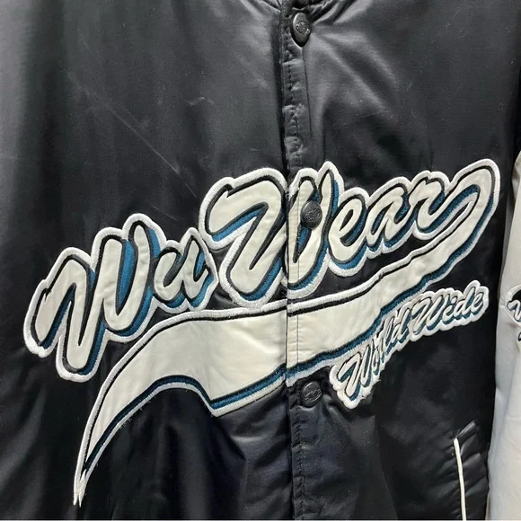 Vintage 90s WuWear Varsity Puffer Button Down Coat 2XL Wu Tang